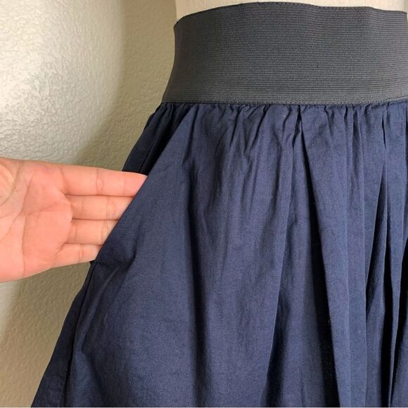Necessary Object Navy Blue Wide Waist Skirt - Picture 3 of 11